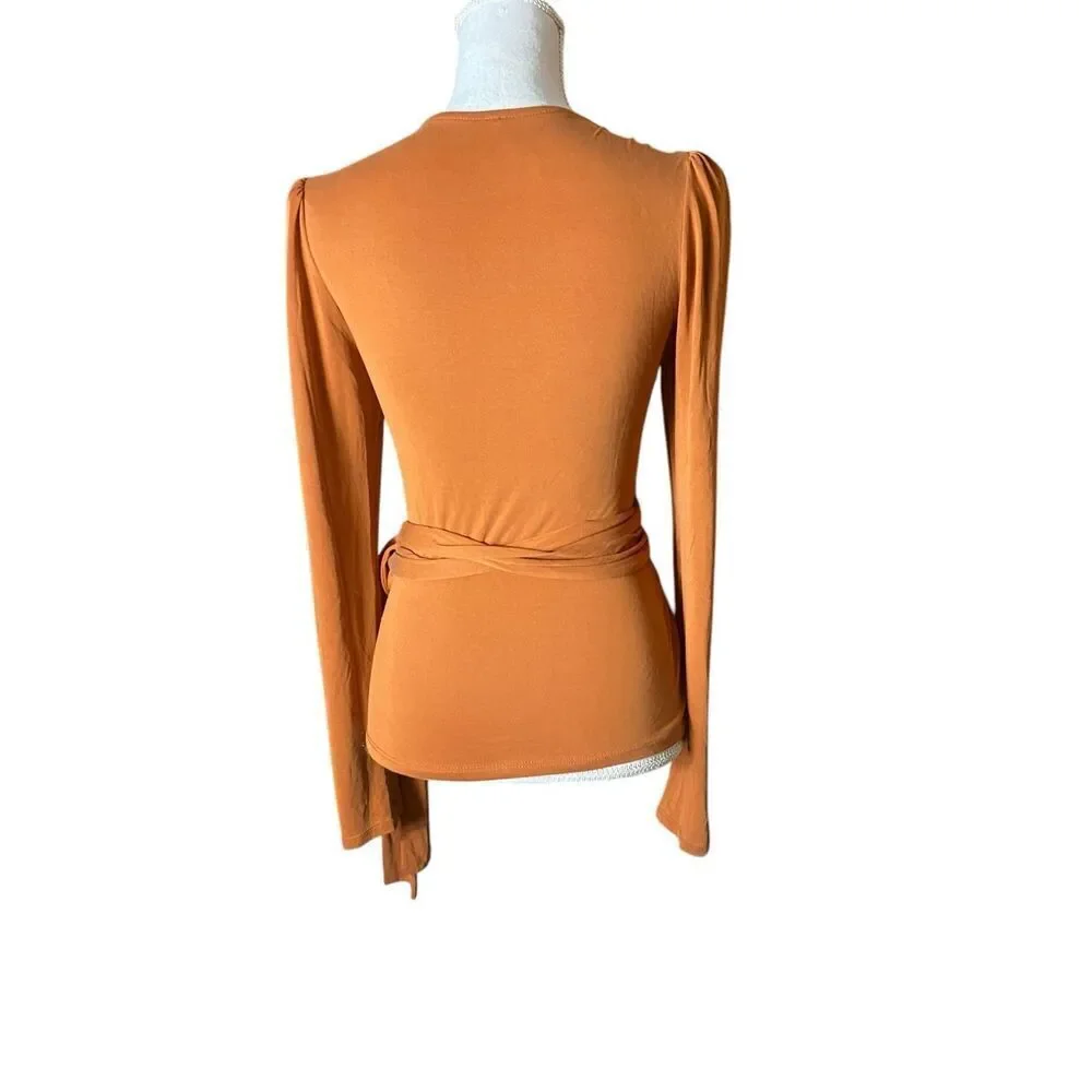 Free People Womens Terracotta Wrap Front Top Medium